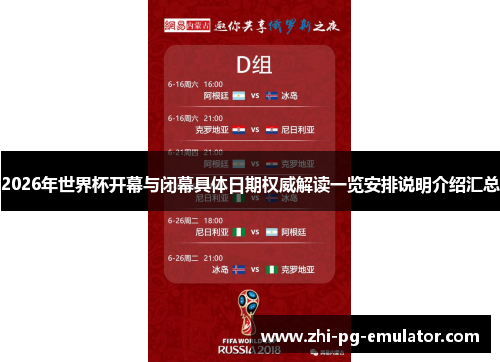 2026年世界杯开幕与闭幕具体日期权威解读一览安排说明介绍汇总 2026年世界杯开幕与闭幕具体日期权威解读一览安排说明介绍汇总